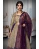 Metallic Golden Heavy Embellished Bridal Lehenga With Golden Stone And Purple Details On Skirt And Dupatta