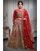 Rani Pink Velvet Lehenga With Golden Embroidered Blouse Along With Multicolor Threadworked Skirt And Same Color Dupatta