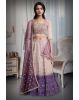 Mauve Lehenga With Zari, Pearl Work, Embroidered Blouse, And Net Dupatta. Elegant And Festive.