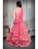Hot Pink Net Lehenga With Frills Detailing In Skirt And Dupatta Along With Fully Hardworked Crop Top Blouse