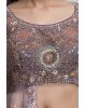 Wisteria Purple Colour Heavy Threadwork Detailing In Floral Motif  Along With Detailed Dupatta And Blouse
