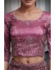 Dark Lavender Net Lehenga With Stone Work Details And Same Color Dupatta