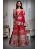 Red Silk Lehenga With Intricate Golden Handwork Details In Skirt And Top Along With Same Color Dupatta