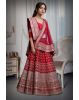 Red Silk Lehenga With Intricate Golden Handwork Details In Skirt And Top Along With Same Color Dupatta
