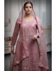 Rose Pink Bridal Lehenga With Heavy Stone Work Detailing Along With Same Color Dupatta