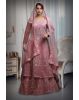 Rose Pink Bridal Lehenga With Heavy Stone Work Detailing Along With Same Color Dupatta