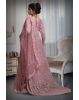 Rose Pink Bridal Lehenga With Heavy Stone Work Detailing Along With Same Color Dupatta