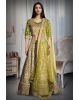 Light Green Colour Lehenga With Heavy Stone Work , Beads Work And Threadwork With Same Colour Dupatta