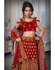 Red lehenga with gold embroidery