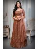 Rust Brown Lehanga with zari embroidery sand sequin work details