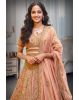 Rusty Orange Heavy Embellished Wedding Lehenga With Same Color Crop Top And Dupatta