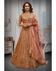 Rusty Orange Heavy Embellished Wedding Lehenga With Same Color Crop Top And Dupatta