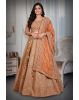 Tangerine Orange Handworked Bridal Lehenga With Intricate Embroidered Crop Top And Threadworked Dupatta