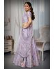 Lilac peacock lehenga in chiffon fabric