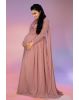 Mauve pink gathered trail gown