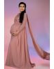 Mauve pink gathered trail gown