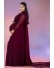 Wine colour gathered gown