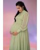 Green Gathered crush gown