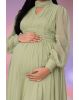 Green Gathered crush gown