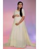 Off white overlap long trail gown