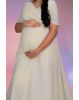 Off white overlap long trail gown