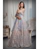 Multicoloured Heavy Handworked Gown With a Lot Of Colour Detailing And Stone Work With Scallop Worked Dupatta In Same Colour Coordination