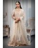 Heavy Worked Off White Bridal Gown With Stone Work Embellishment