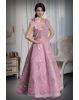 lavender pink a soft, pastel shade of purple with pink undertones. It also features shimmering embellishments or sequins that add sparkle to the overall look.