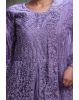 Light Purple Net Gown With Stone Work Embellishment And Same Color Dupatta