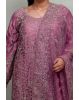 Rose Pink Bridal Gown With Stone Work Embellishment In Skirt And Top Along With Same Color Dupatta