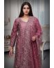 Rose Pink Bridal Gown With Stone Work Embellishment In Skirt And Top Along With Same Color Dupatta