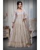 off white pre wedding gown with thread and sequins embroidery all over the gown