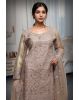 Golden Beige Bridal Sharara With Stone Work Details And Same Color Dupatta