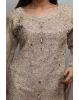 Golden Beige Bridal Sharara With Stone Work Details And Same Color Dupatta