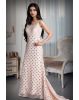 Blush Radiance  Shimmer Polka Dot And Rose Gold Beeded Embroidery Trail Gown
