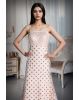 Blush Radiance  Shimmer Polka Dot And Rose Gold Beeded Embroidery Trail Gown