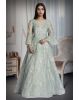 Mint Hued Gown With Sequin Embroidery And Bell Sleeves Exuding Soft Elegant Charm
