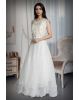 Off White Pre Wedding Gown With Intricate Zardozi Work Details On Front Yoke