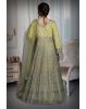 Yellow Bridal Gown With Heavy Stone Work Detailing Along With Same Color Dupatta