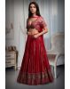 Rani Pink Pre Wedding Lehenga With Golden Embellishment Detail And Same Color Dupatta