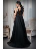 Black Gown Features Stone Details, Creating A Graceful And Luxurious Appearance