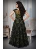 Combination of black and grass green gown