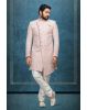 Light Pink Textured  Indowestern With Heavy Detailing