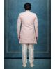 Light Pink Textured  Indowestern With Heavy Detailing