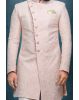 Light Pink Textured  Indowestern With Heavy Detailing