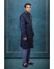 Dark Navy Blue Heavy Beadswork Embellished Sherwani