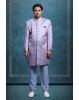 Light Pink Grooms Sherwani With Textured Details Along With White Pajama Pants
