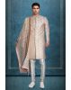 Heavy Threadworked Grooms Sherwani In Rosegold And Ivory Shade