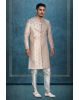 Heavy Threadworked Grooms Sherwani In Rosegold And Ivory Shade