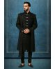 Black Sequin work Grooms Sherwani With Same Color Pant